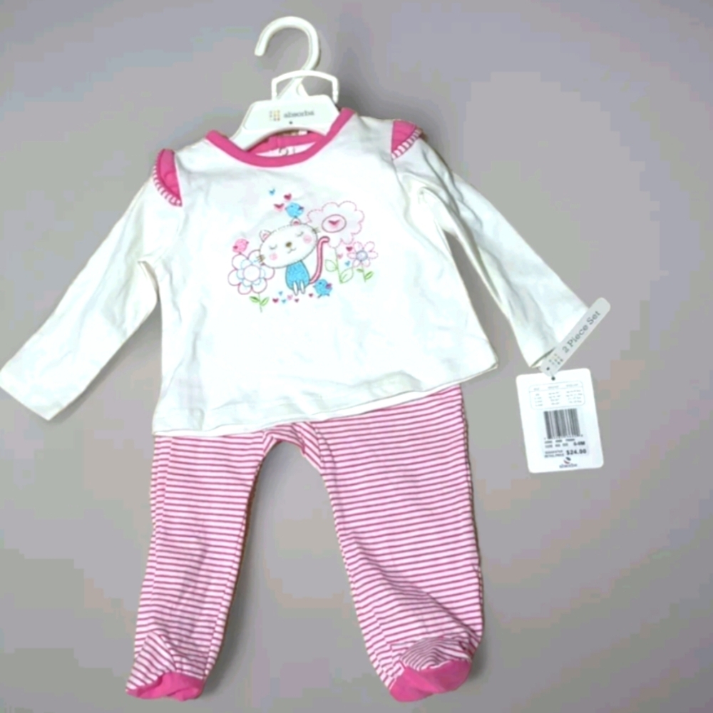 GIRLS  PJs 6-9 MOS. TOP & BOTTOM NEW WITH TAGS